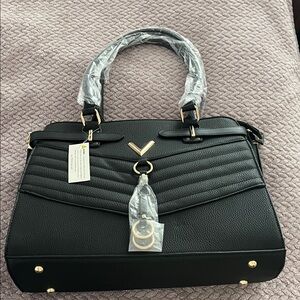Elegant Black Satchel Crossbody Handbag And Wallet NWT